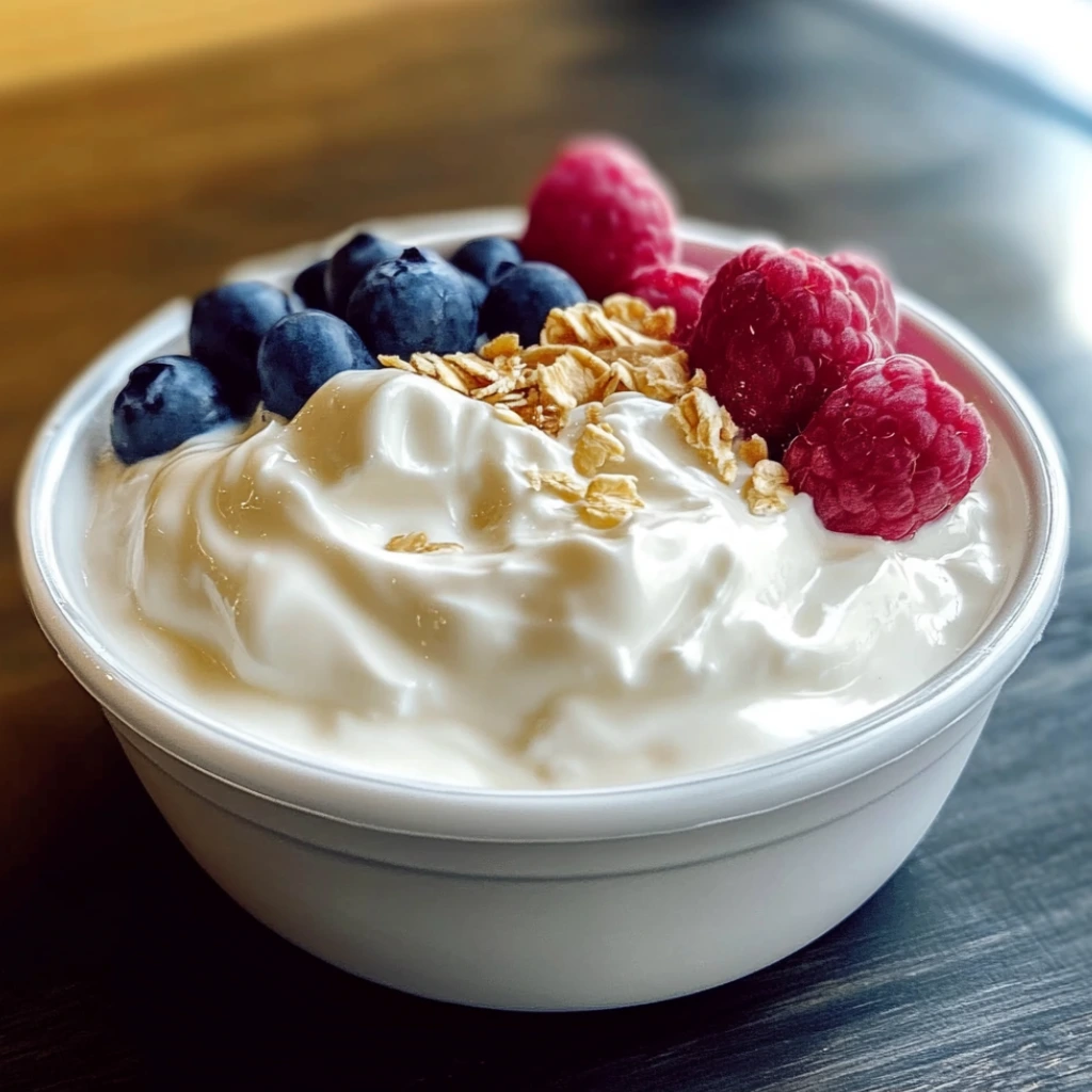 Homemade fluffy yogurt bowl