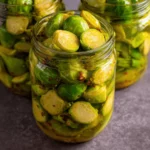 pickled brussel sprouts in jars with spices