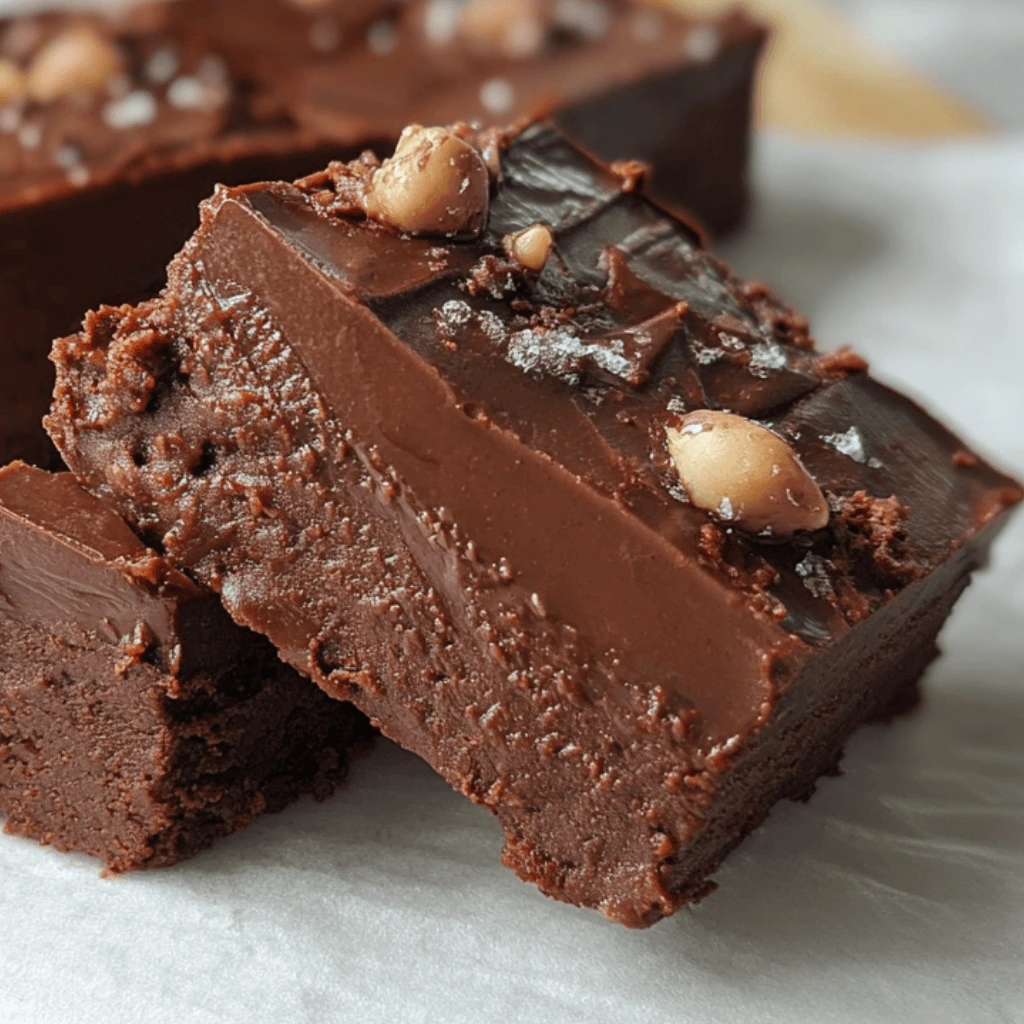 cottage cheese fudge with sea salt and chopped nuts